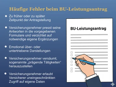 häufige Fehler beim Beantragen der Berufsunfähigkeitsrente