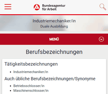 Synonyme Berufsbezeichnungen